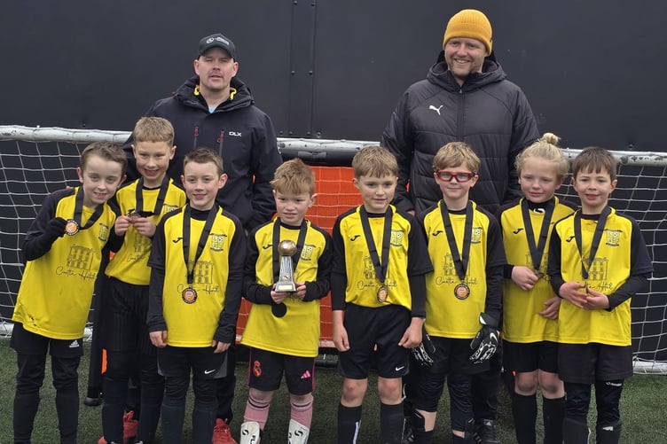 The victorious Aberaeron Under 8s team