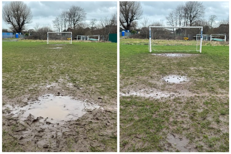 These photos were shared after matches were cancelled this season at Ysgol Gyfun Gymunedol Penweddig School.