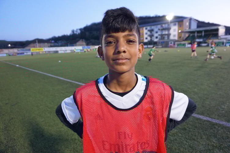 Jonas, 13, said his friends have stopped playing football because it's "too rainy for football in this area".