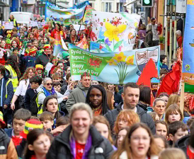 Friday parade to celebrate St David's Day in Cardigan