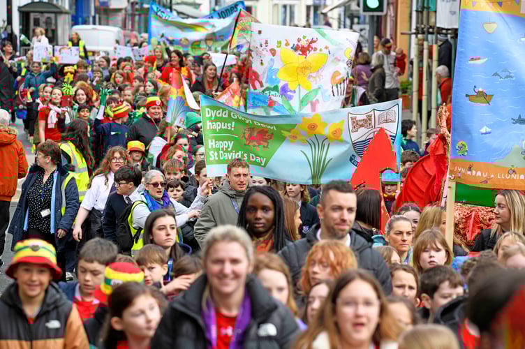 Friday parade to celebrate St David's Day in Cardigan