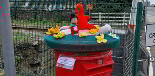 Barmouth WI celebrates St David's Day with post-box topper