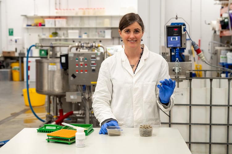 Dr Jessica Adams with seaweed capsules