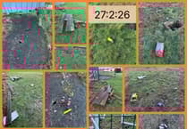 Broken glass ruins Bala field for children