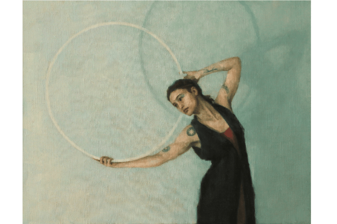 Indigo Tarran, Oil on panel,  23cm x 18cm by Carl Chapple