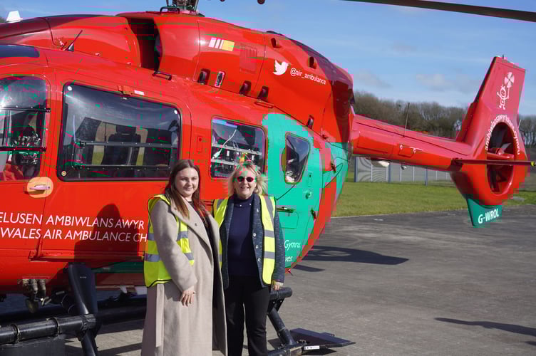 Emily Bell, Wales Air Ambulance Regional Fundraising Coordinator and Ann Jones, High Sheriff of Dyfed 2025-2026.
