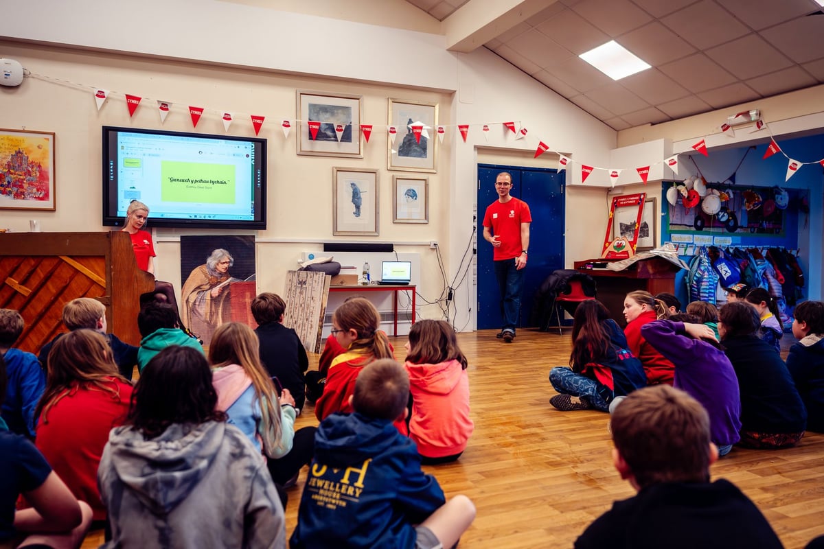 Aberystwyth's National Library of Wales brings Dewi Sant's message to life in schools visual