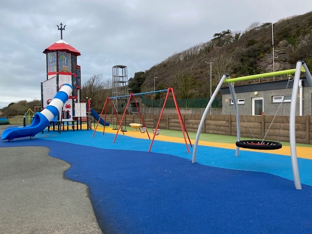 Part of the newly refurbished playground. Photo: Aberdyfi Community Council