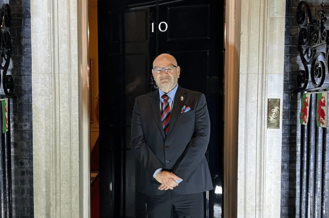 Neil T Ackers outside 10 Downing Street