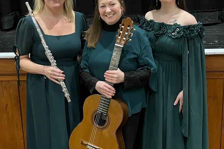 Sarah, Leigh and Holly entertained Dolgellau Music Club