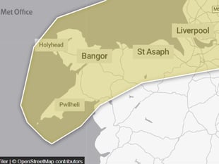 Met Office issues weather warning for Gwynedd