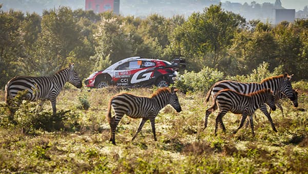 Elfyn Evans battles mud and rain, sits second in Kenya