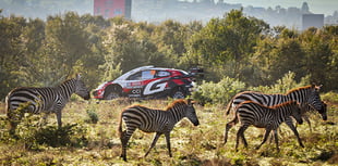 Elfyn Evans battles mud and rain, sits second in Kenya