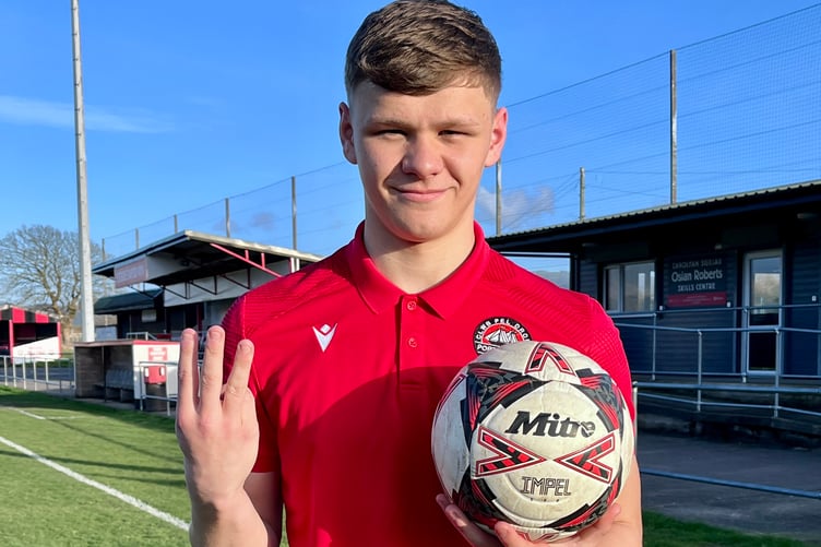 Osian Evans scored another hat-trick for Porthmadog