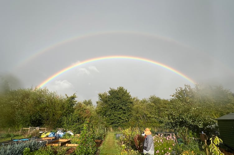 A double rainbow over the St Dogmaels Road Allotments