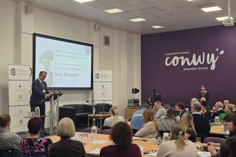The Police and Crime Commissioner for North Wales, Andy Dunbobbin addresses the conference