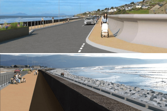 YGC images of the proposed new wall, top, and the rock armour, bottom. "Where is the 1100mm safety height to keep adults, kids and dogs from wondering onto the rock armour?" aske Kyle