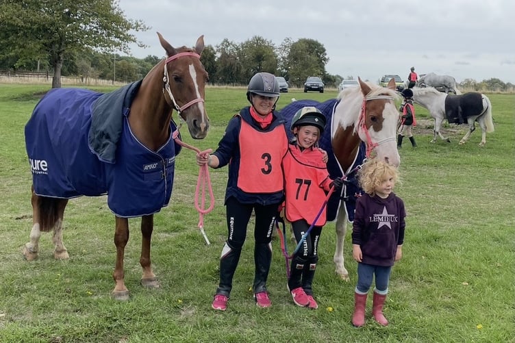 Matilda Vaughan with mother Georgina and younger sister