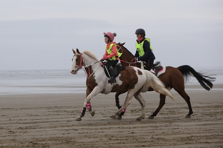 Matilda Vaughan on her favourite ride at Pembrey