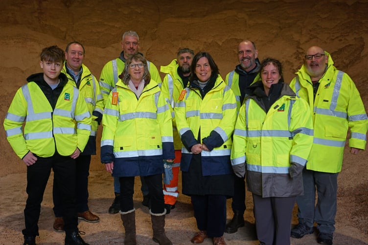 Councillors Nia Jeffreys, Menna Trenholme and June Jones with some of Cyngor Gwynedd’s Highways Service staff. Photo: Gwynedd Council