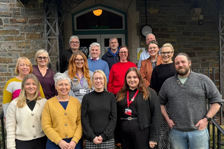 Emily Bell with the Barcud with members of the forum
