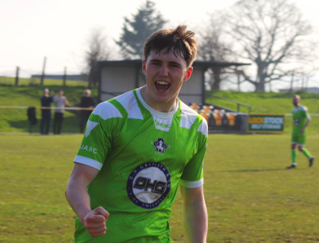 Hari Lambe scored twice for Pwlhleli against Mynydd Isa on Saturday