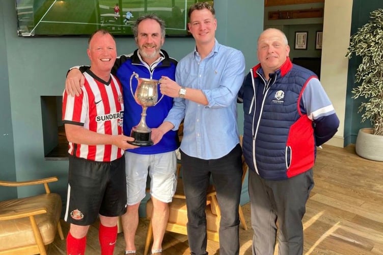 Shaun Bethell, Eugene Mason, Mark Gleeson and Dilwyn Evans with Lewis Motors director Sion Lewis