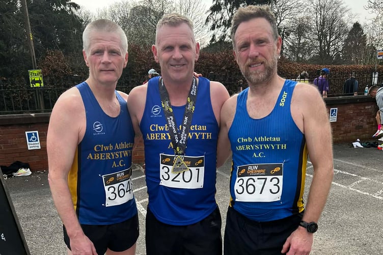 Paul Jones, Huw Griffiths and Shelley Childs at Pulford