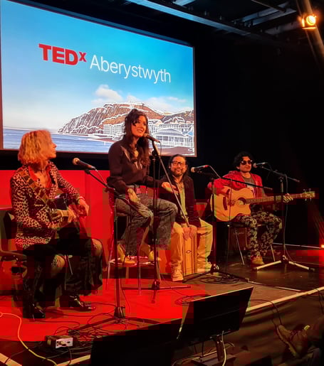Misha and the Kings at TEDx Aberystwyth. Photo: Angharad Bache