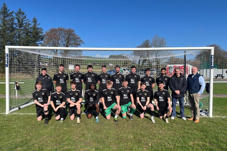Bow Street in their training tops sponsored by Castell Howell, who are also the main sponsors of the club's junior tournament,