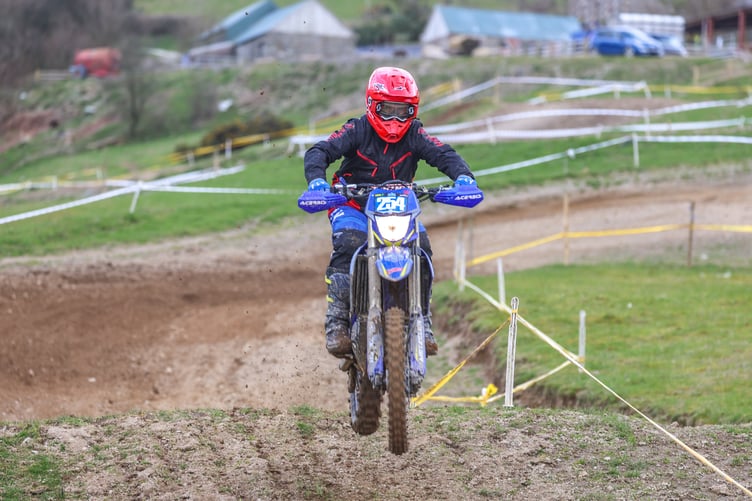 Gareth Davies, of Lampeter, on his Dalton ATV's Yahama