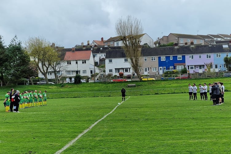 A minute's silence was held before the game to honour Paul Wyn Jones of Llanilar FC