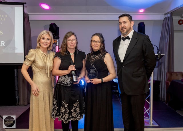 Tania Dutnell and Helen Worrall receiving their Business Growth Award