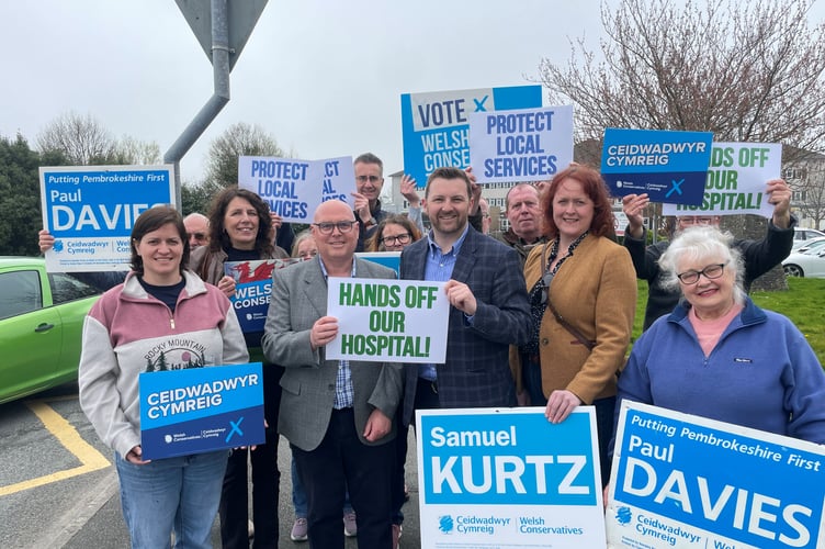 Welsh Conservative candidates Paul Davies, Samuel Kurtz,  Claire George, Brian Murphy, Gill Evans and Claire Jones launched their Ceredigion Penfro Senedd campaign