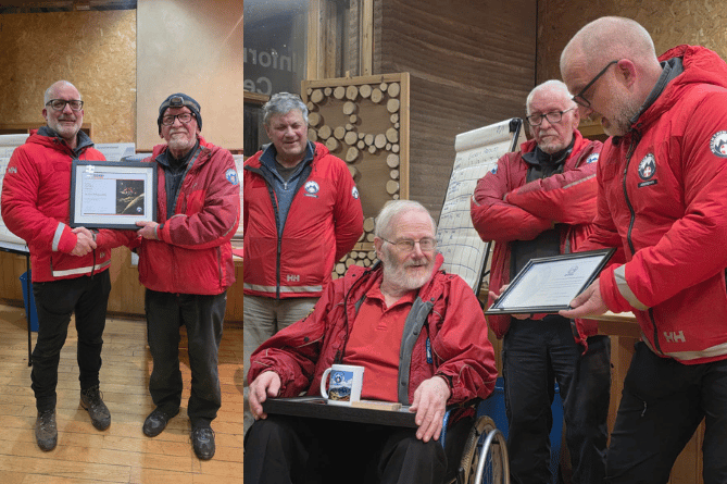 Aberdyfi Rescue Team photographs of the long service award presentations