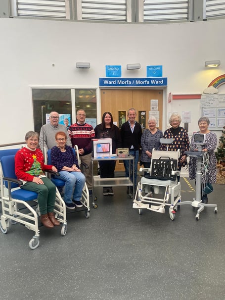 Cyfeillion Ysbyty Alltwen League of Friends and some of the items purchased for the hospital