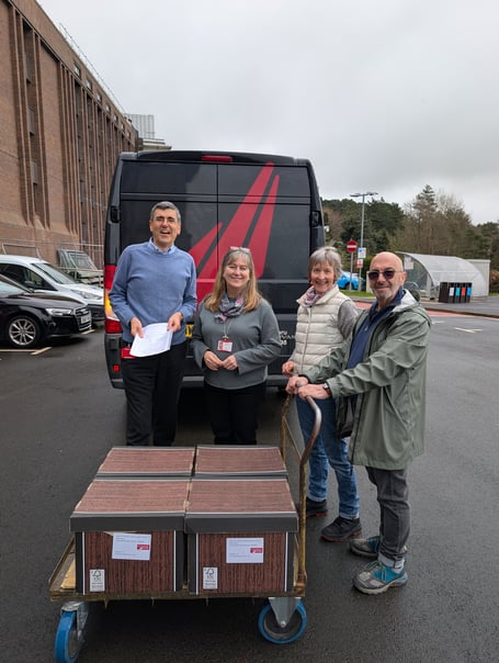 Former Arad Goch Artistic Director Jeremy Turner hands over the archive to the National Library of Wales