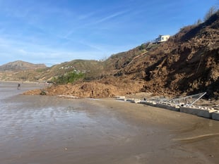 Avoid Nefyn beach after landslip