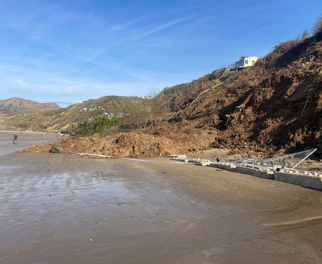 Avoid Nefyn beach after landslip