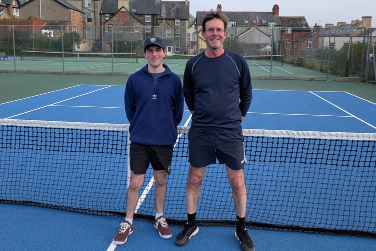 Town and Gown Tournament winners Theo Redgrave (gown) and Steve Richards-Price (town)