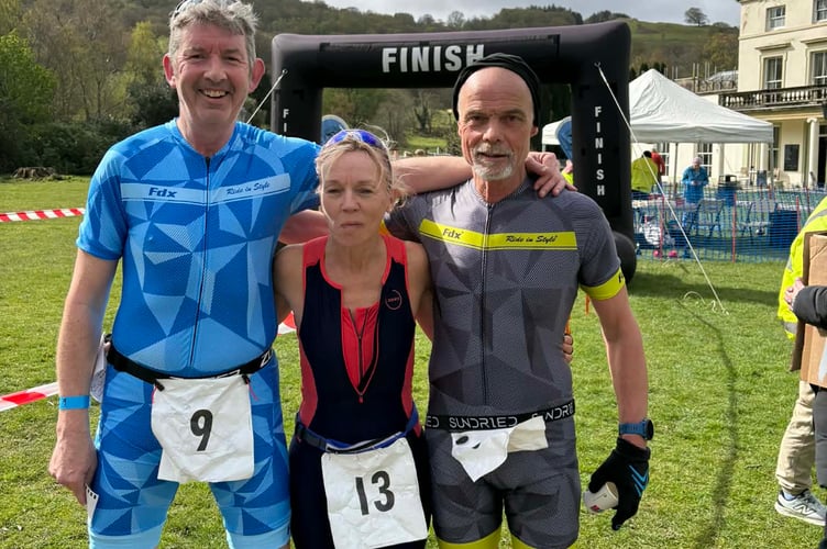 Deian Creunant, Lynwen Huxtable and Damian Sidnell at the Dyfi Dash