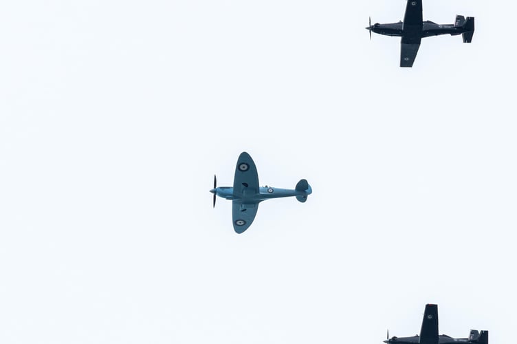 The Spitfire was accompanied by two other planes. Photo: Rhydian Davies