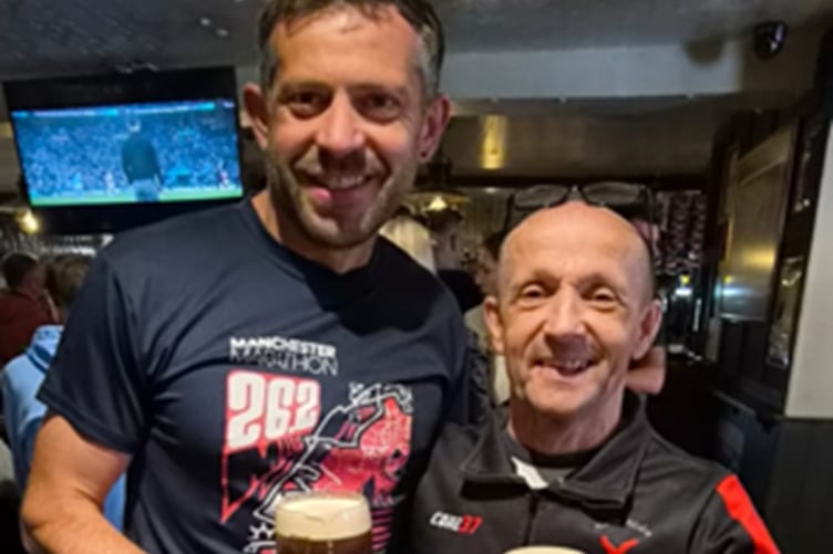 Michael Davies and Simon Hall at the Manchester Marathon