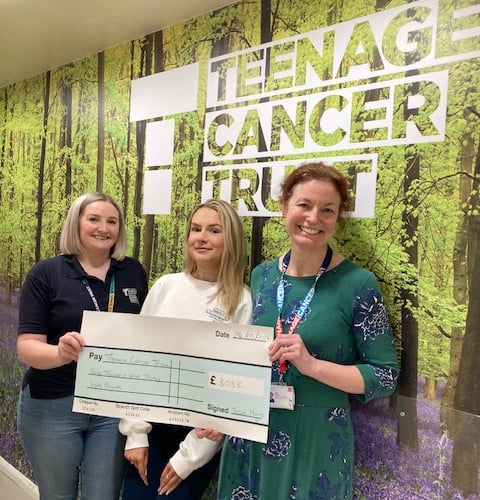 Jessie donated £3,000 to The Teenage Cancer Trust