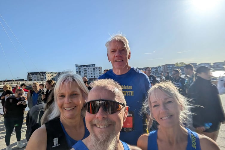 Sian, Kevin, Lynwen and Dave enjoying the Newport sunshine
