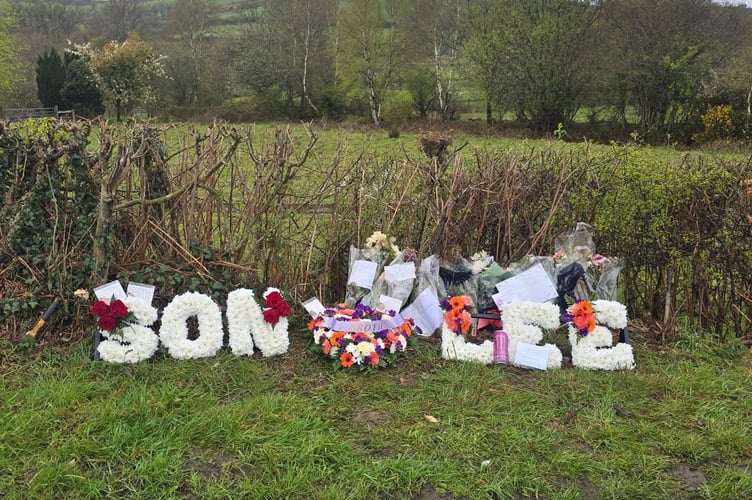 Flowers left at the site of the crash. Photo: Supplied by Lee's family