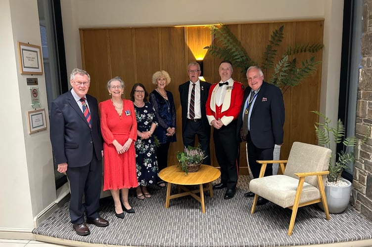 Yvette Elis Clarke, Mrs Helen Williams, Mrs Caris James, Cllr Gwyn James, Ray Quant MBE, and Mark Williams, together with Guest of Honour Lt Col Jonathan Bourke