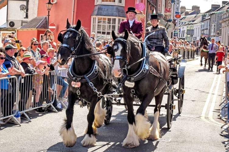 John Fletcher with his Gentle Giants lead the parade