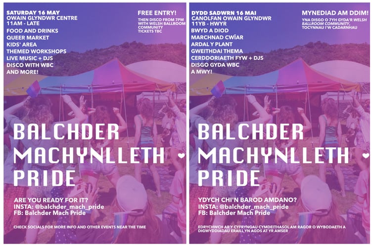 Balchder Machynlleth Pride returns on Saturday 16 May for a weekend of celebrations. Photo: Balchder Machynlleth Pride
