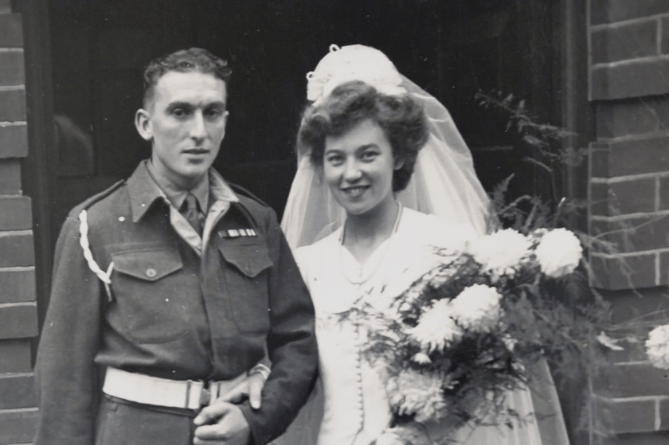 Harry and Dorothy on their wedding day. Photo shared by family